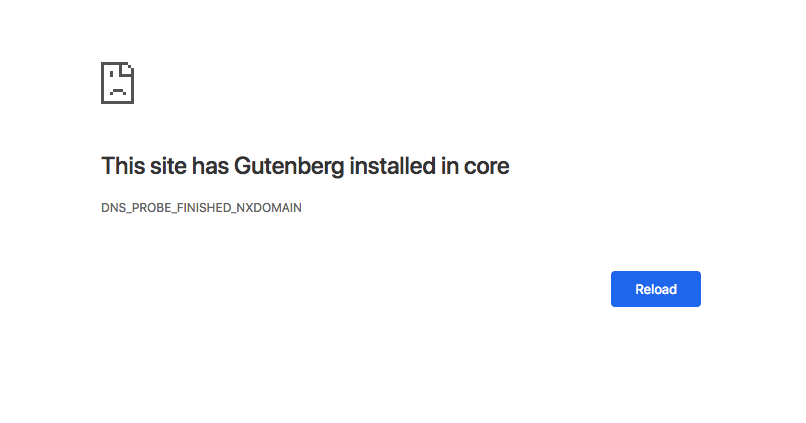 Screen Shot of gutenberg takeover crash